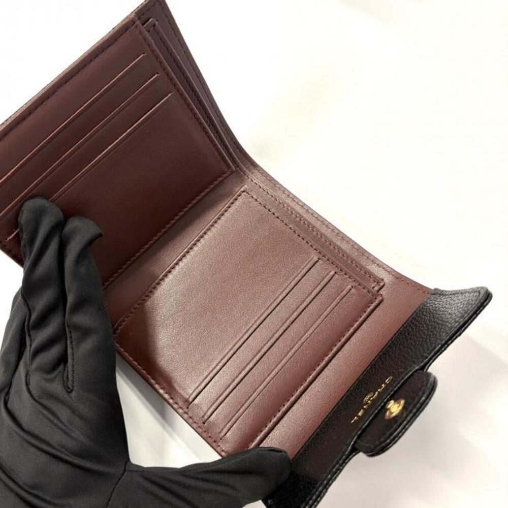 CHANEL Black Caviar Leather Logo Wallet - Picture 6 of 10